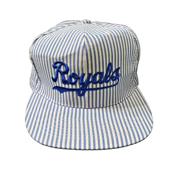 Kansas City Royals Vintage 80s Flatbill Striped Snapback Hat S/M RARE! - Picture 1 of 9